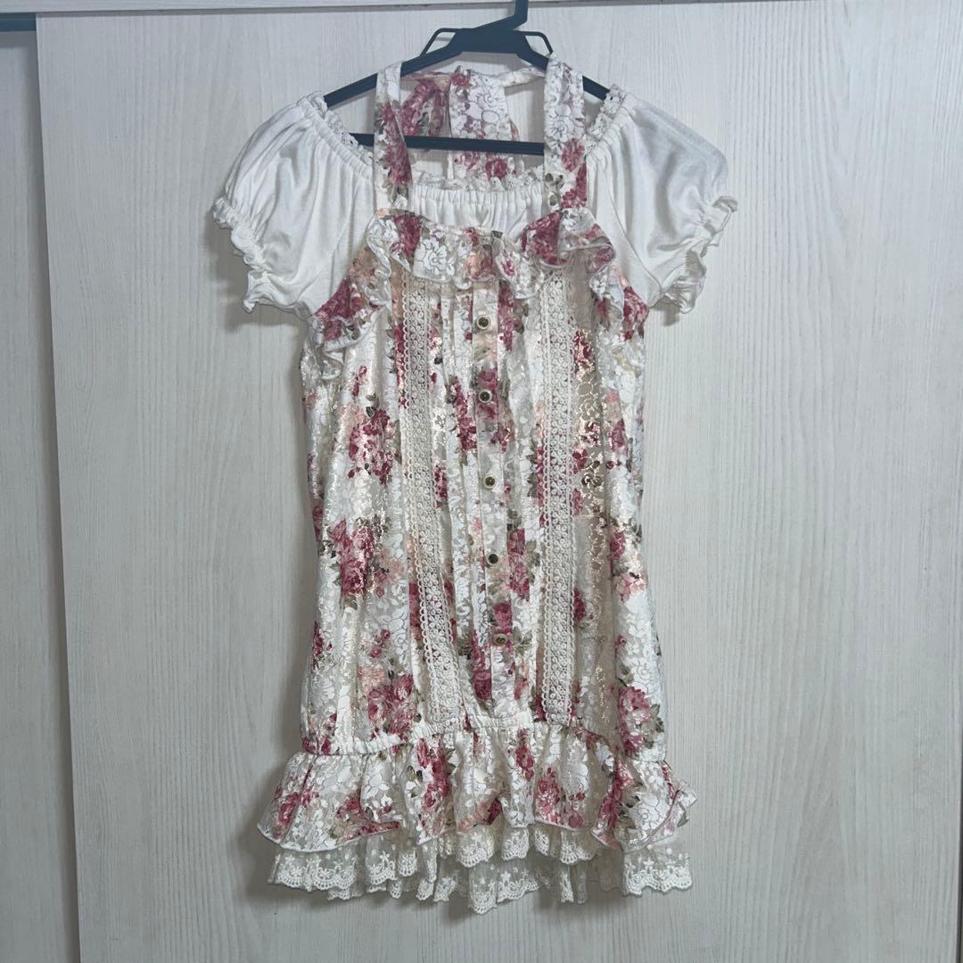 希少 平成 LIZLISA オフショルダーチュニック 姫ロリ 姫ギャル