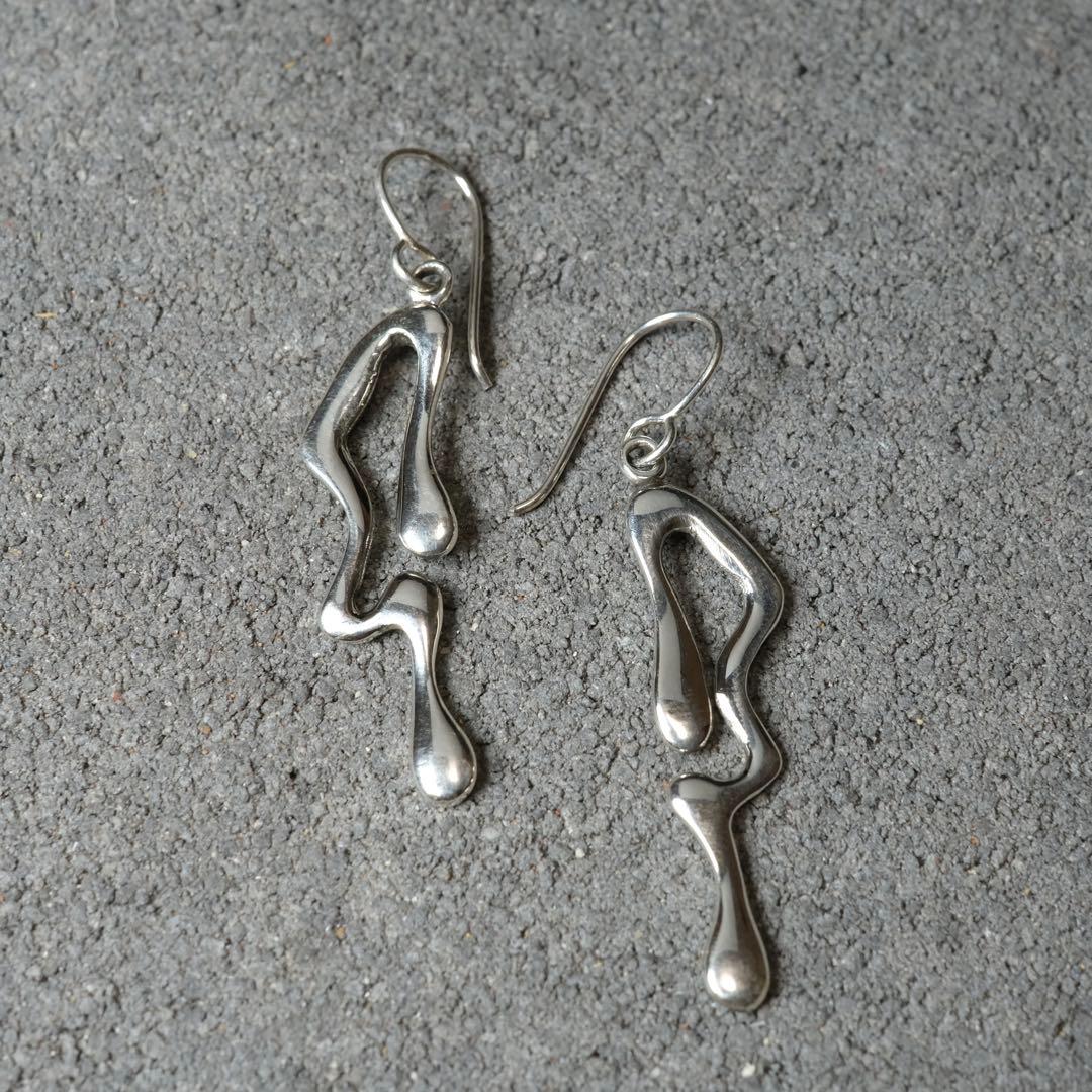 メキシコ タスコ製 TAXCO シルバー925 ティアドロッブピアス/軽研磨仕上