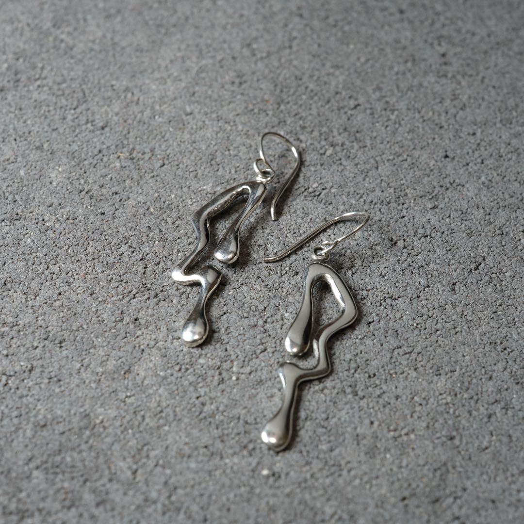 メキシコ タスコ製 TAXCO シルバー925 ティアドロッブピアス/軽研磨仕上