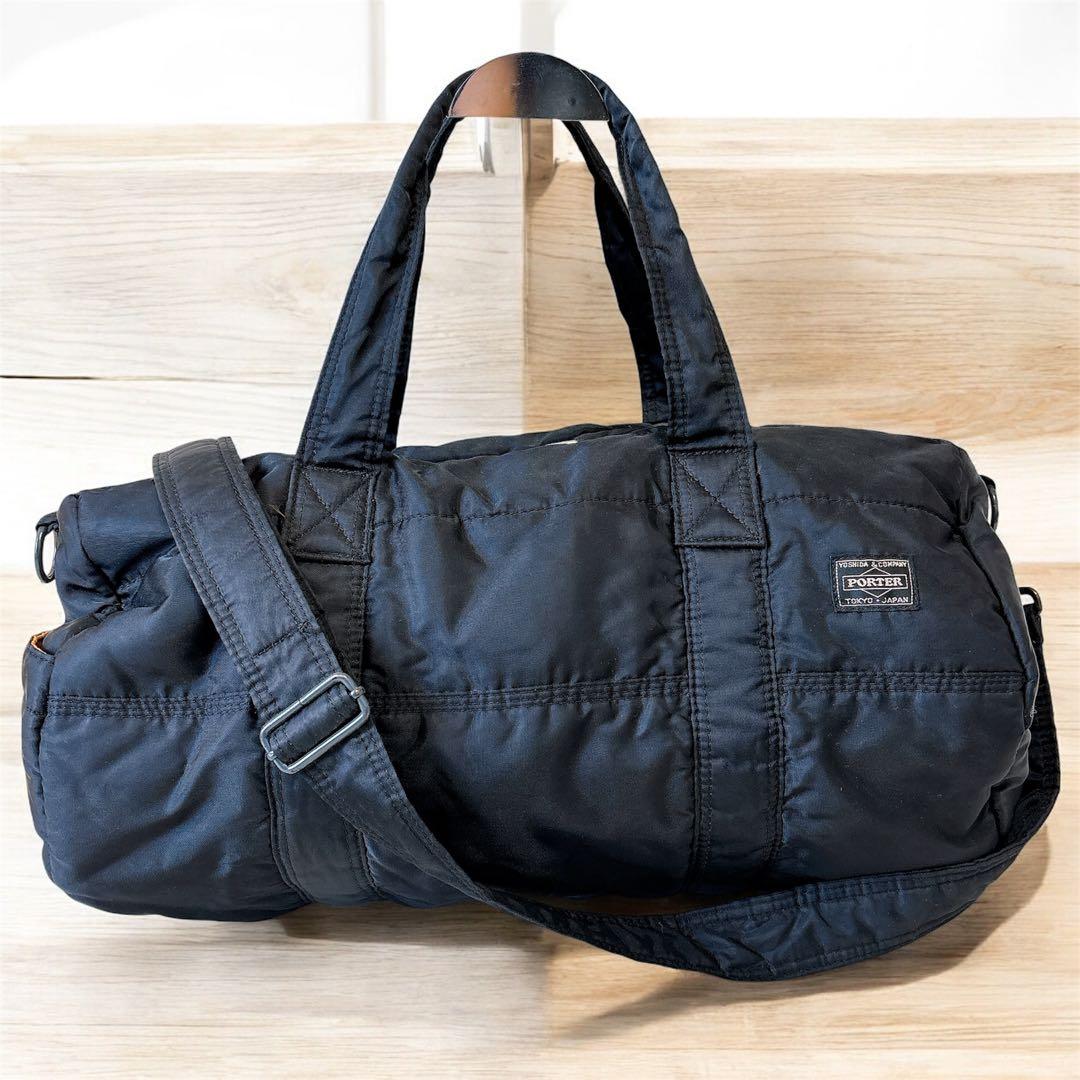 PORTER タンカー　2way ダッフル　ドラム　ボストンバッグ　裏地汚れ有