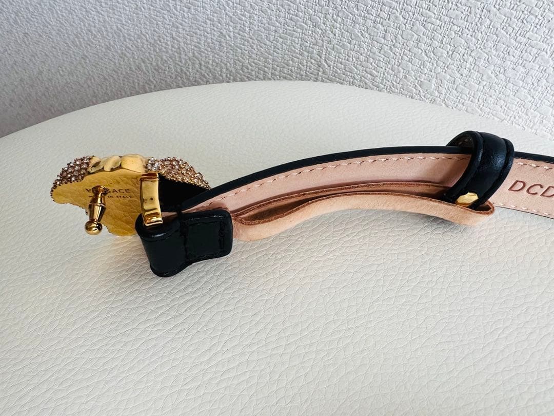 VERSACE レザー ベルト ゴールドメデューサ