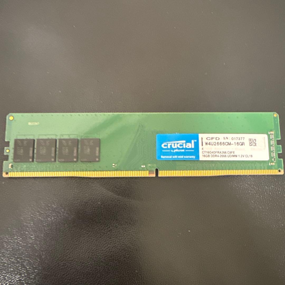 Crucial DDR4-2666 メモリ32GB（16GB×2）