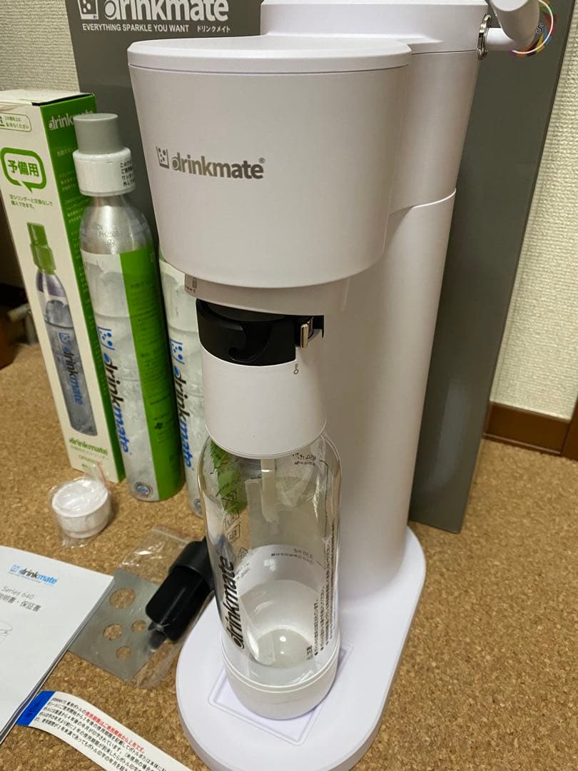 【1度のみ使用】drinkmate 640 (白)予備用ガスシリンダー2本