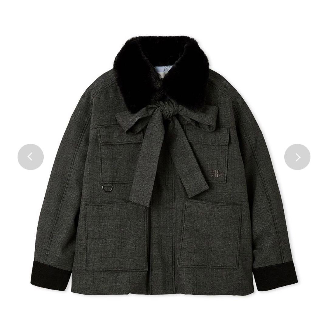 【新品タグ付き】FURFUR パデットボウタイワークブルゾン