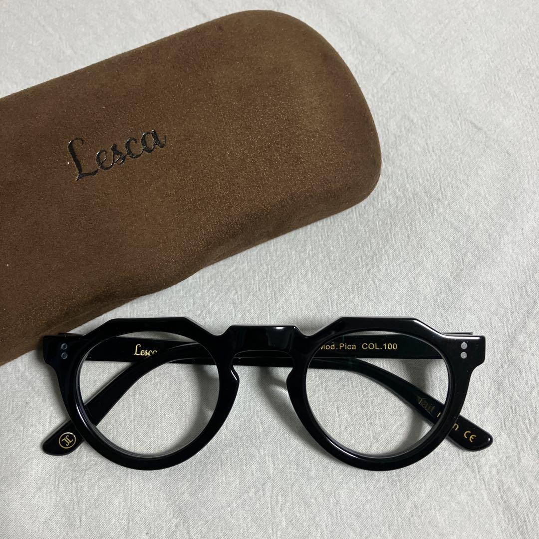 レスカ/ピカ ブラック44□26 度なしグレー調光レンズ【ノーズパッドカスタム】