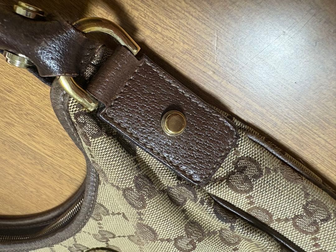 正規品GUCCI 130738 アピー GGキャンバス ハンドバッグ