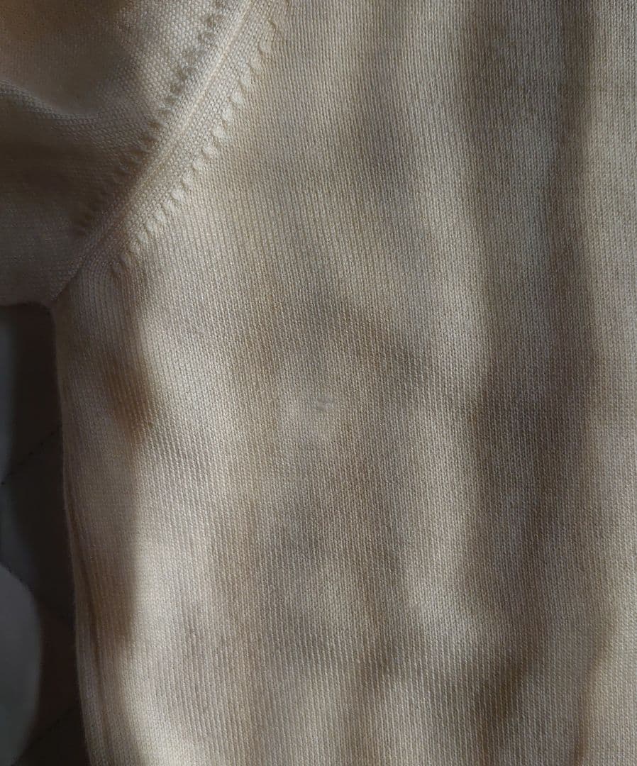 【訳あり】GUCCI bee アイボリー ストライプ Vネックセーター XL