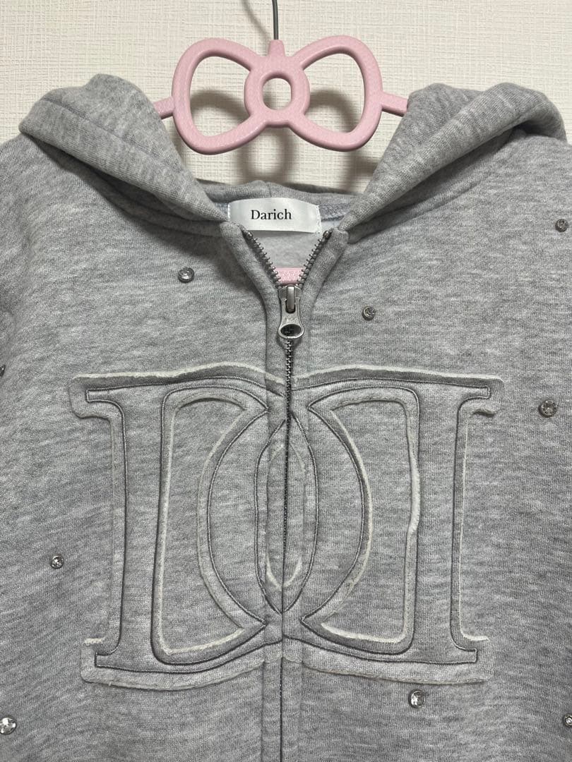 新品　ダーリッチDarich DDロゴビジュージップパーカー グレーF