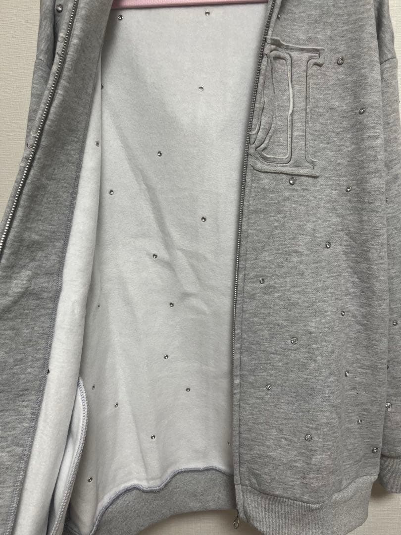 新品　ダーリッチDarich DDロゴビジュージップパーカー グレーF