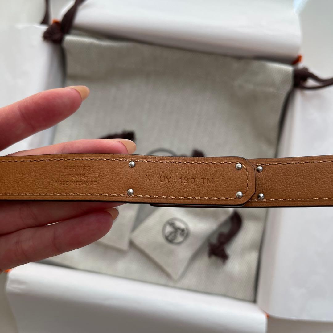 HERMES ケリーベルト　黒　シルバー