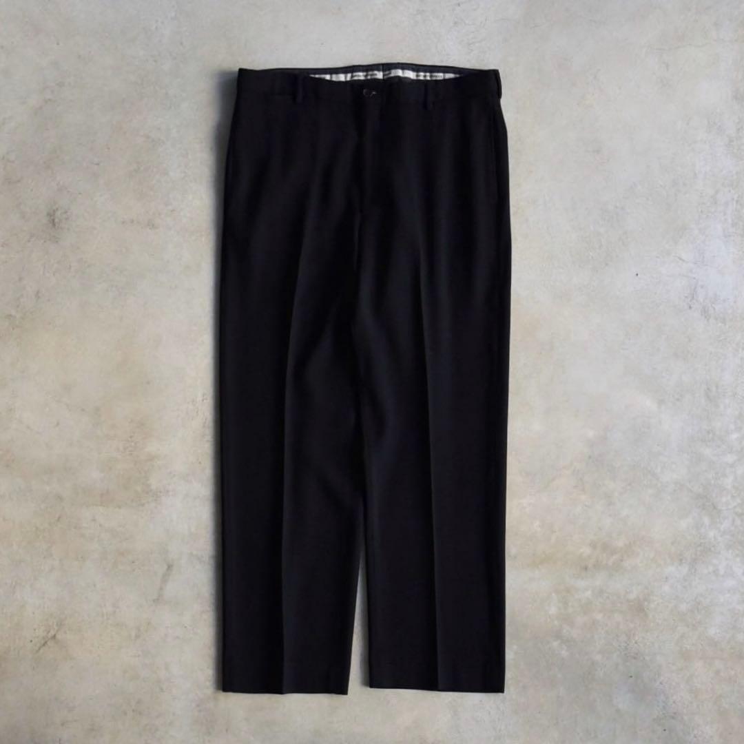 00s エンポリオアルマーニ ギャバジンウールスラックス 黒ブラックW34L30
