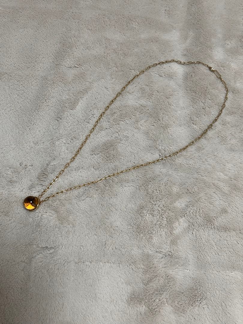ヌフ・エスPLOW プラウ スモーキークォーツネックレス ゴールド