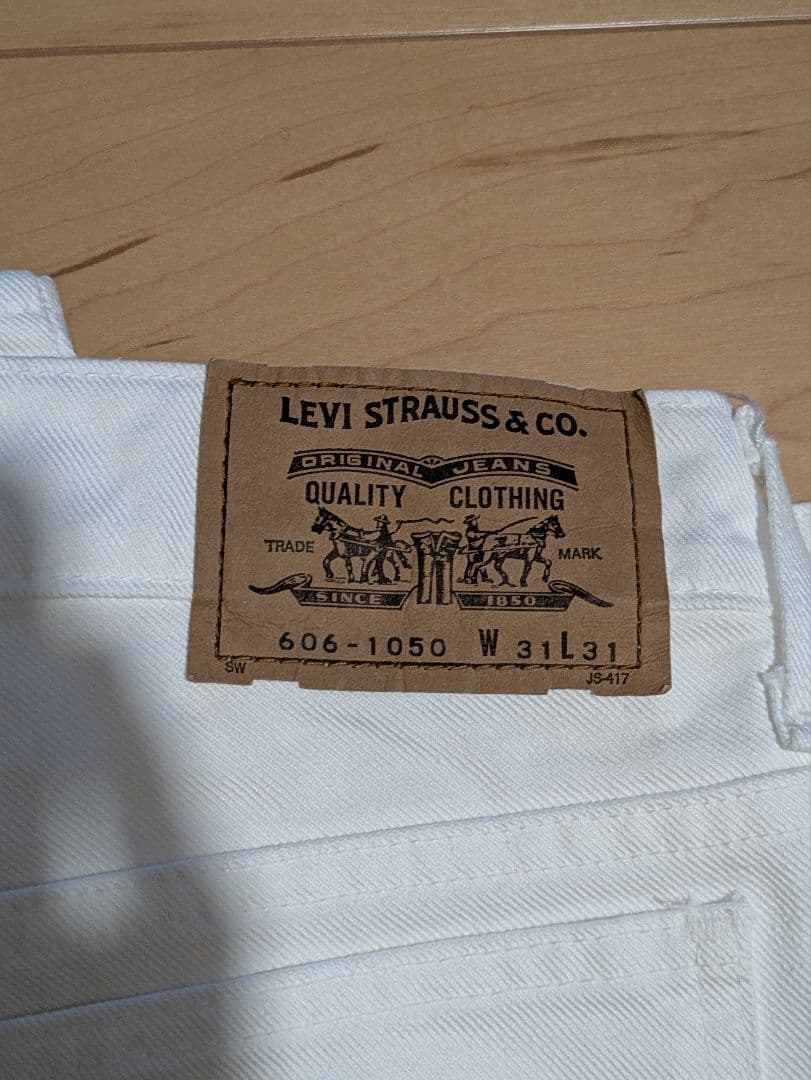 80s リーバイス　606 ホワイトデニム　ホワイトリーバイス　W31