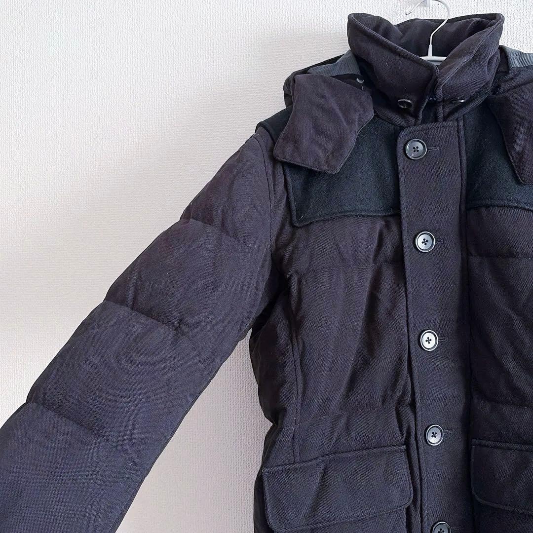 フレッドペリー　ダウンジャケット　ブルゾン　アウター　上着　フード付き　黒　S