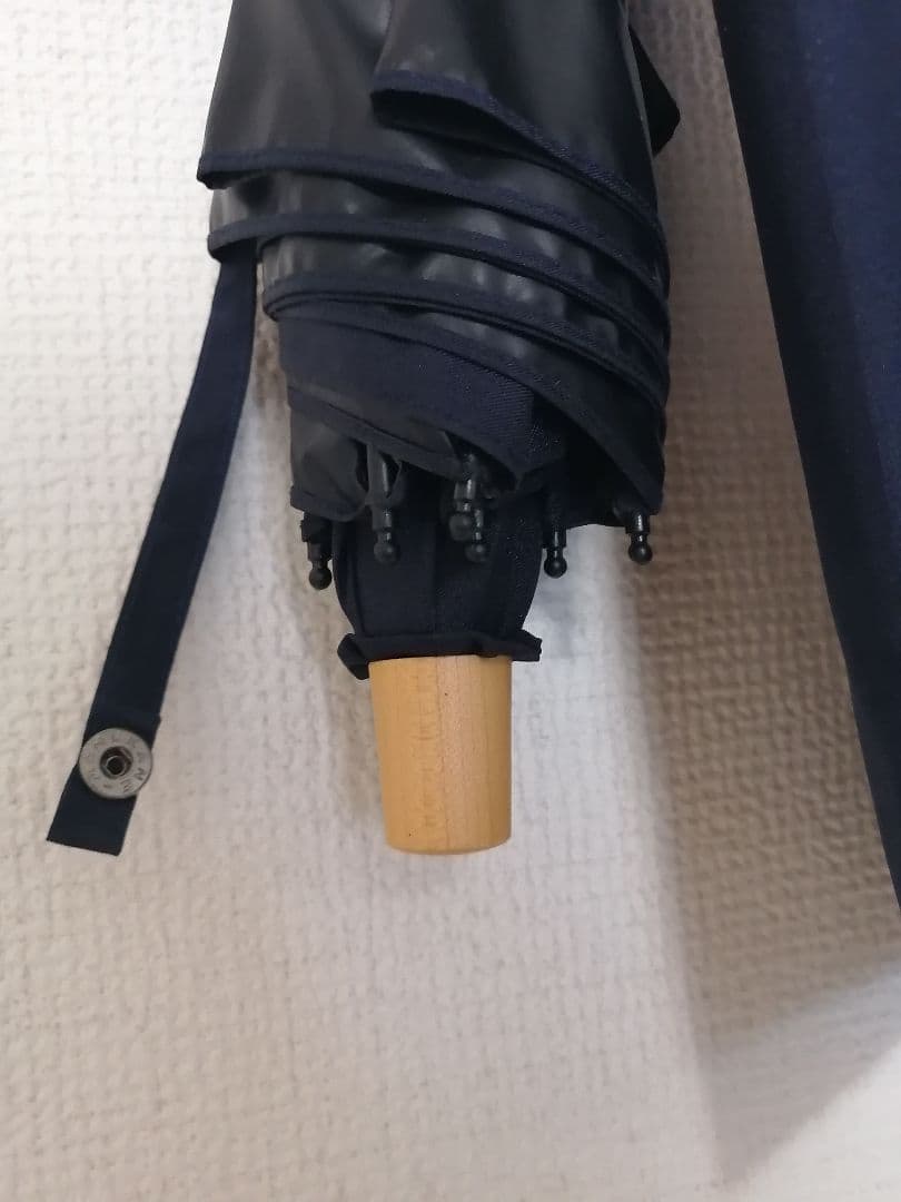 サンバリア100 折りたたみ日傘 2段折り 無地 ネイビー