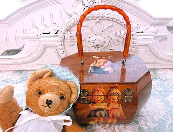 アンティークベア　ドールコンテナ　セットで　☆　ヴィンテージ　テディベア