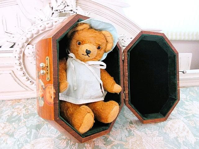 アンティークベア　ドールコンテナ　セットで　☆　ヴィンテージ　テディベア