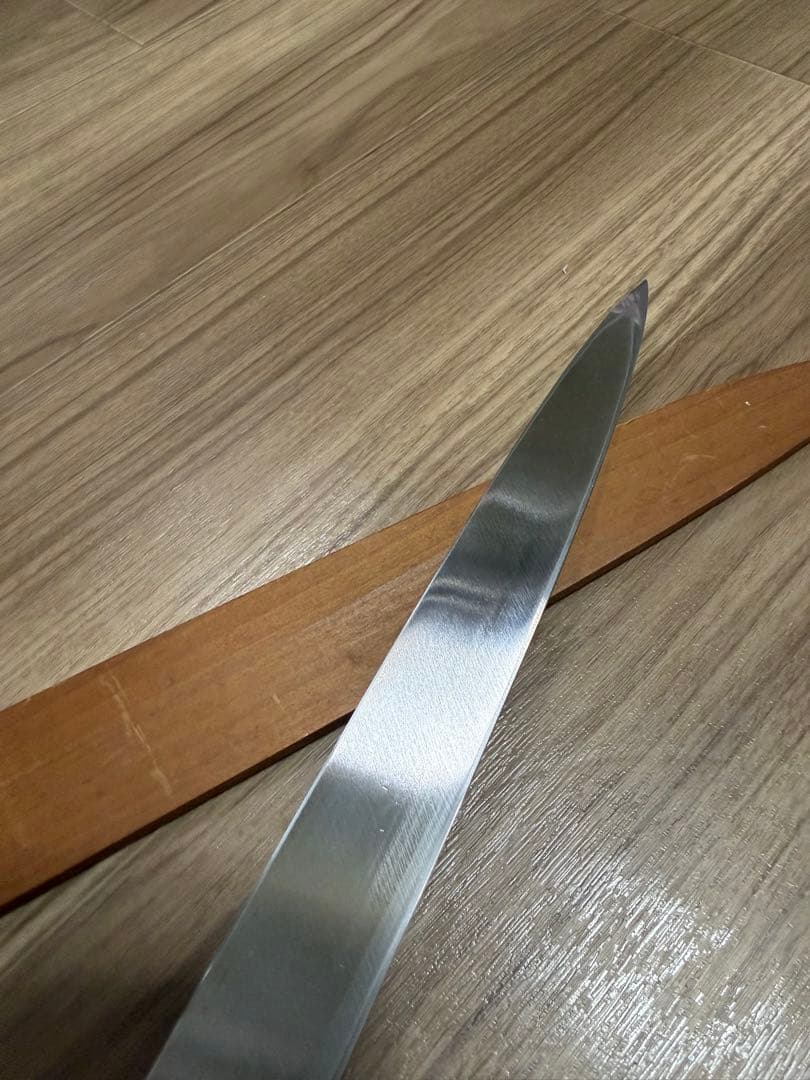 有次　柳刃包丁　本焼　尺　鞘付き　天然砥石研ぎました