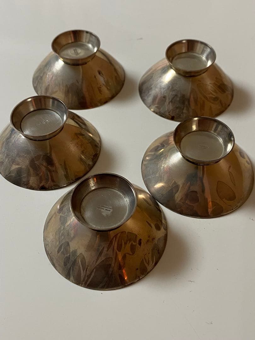 ELA DENMARK STERLING 925S 七宝焼き 盃 5個 シルバー