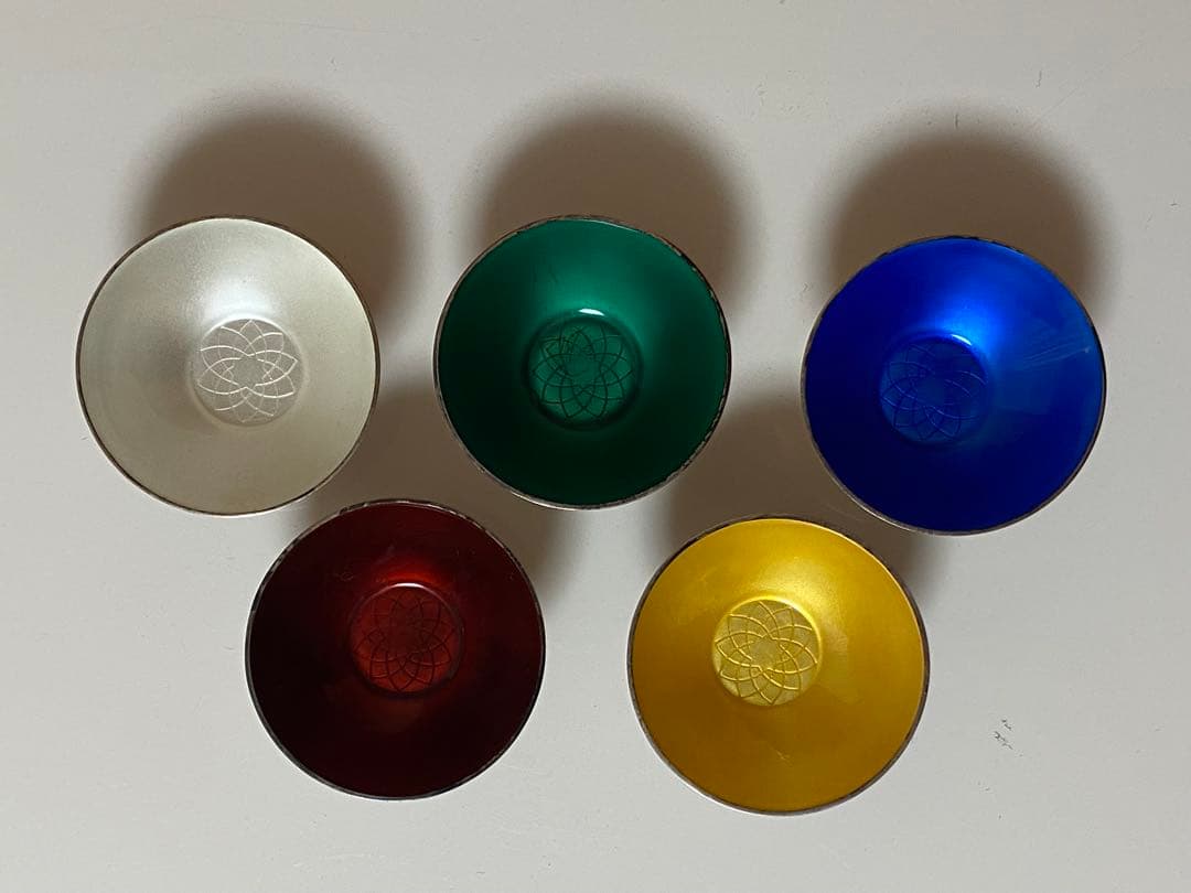 ELA DENMARK STERLING 925S 七宝焼き 盃 5個 シルバー