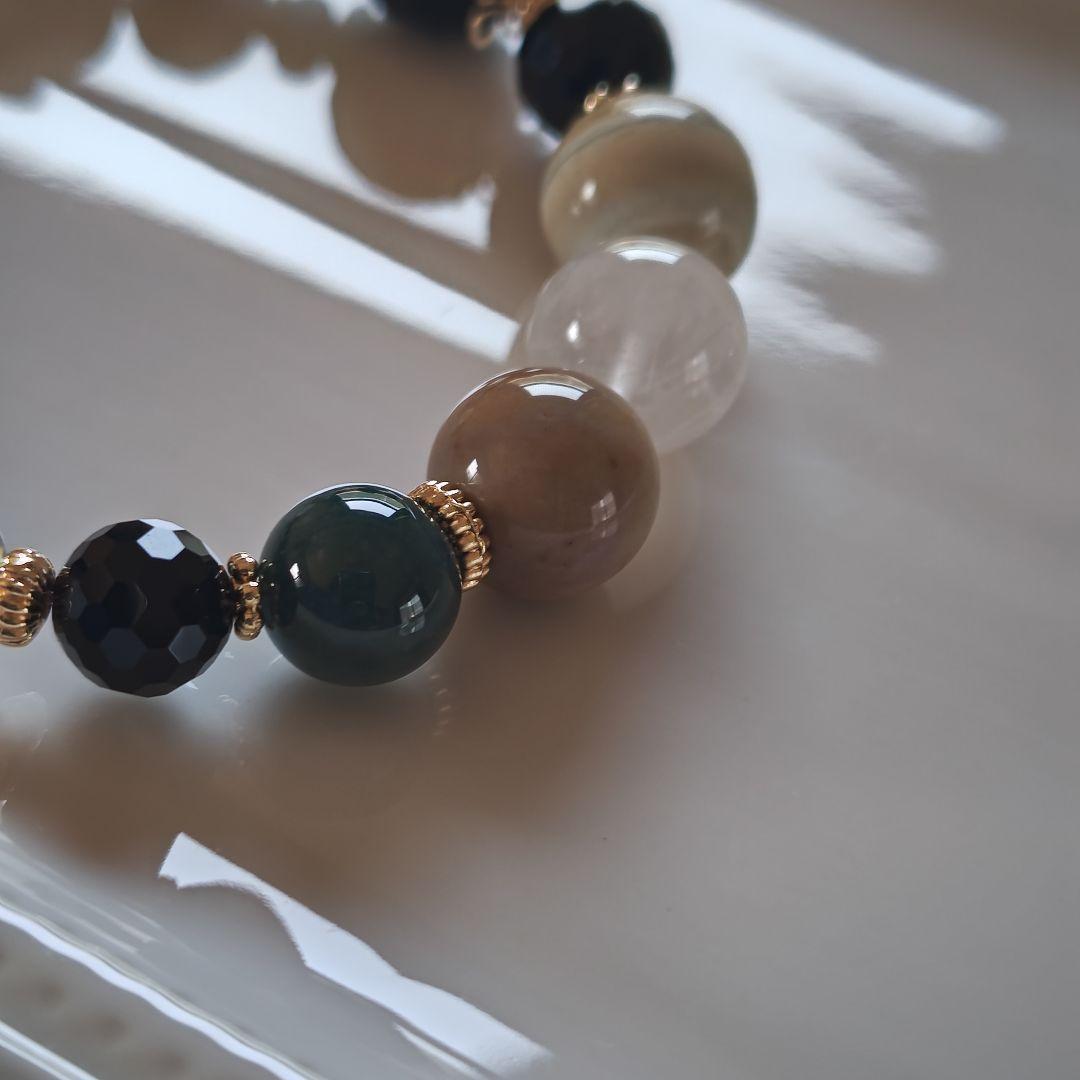 新作♡馬蹄痕付き平安十字佛天珠ブレス