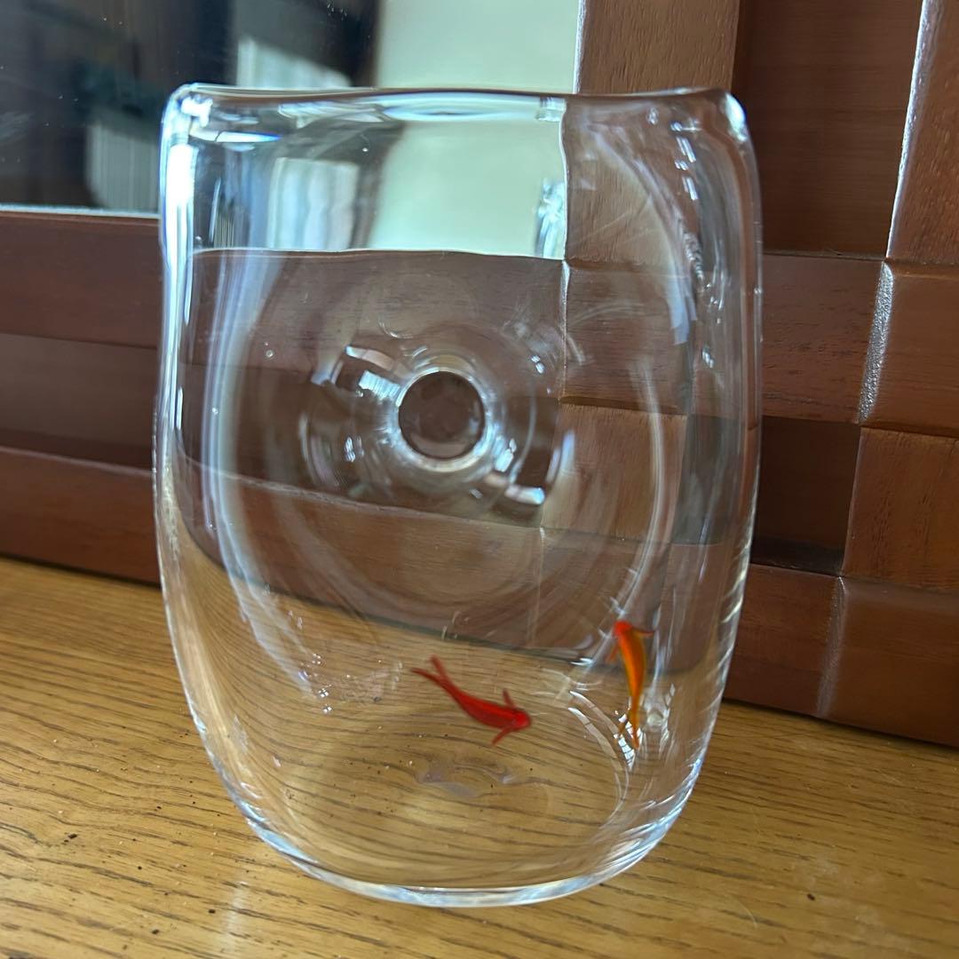 【美品・レア】久保裕子作品　【魚も水も楽しむ花器】(小)