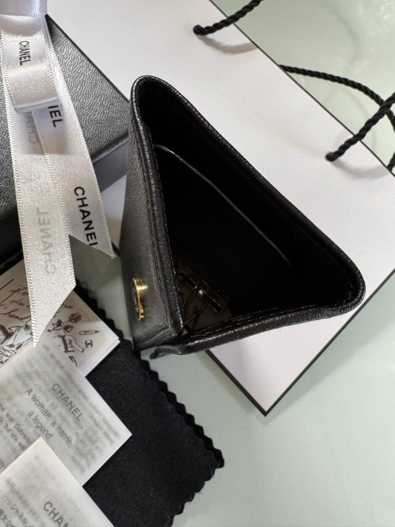 シャネル CHANEL ココボタン 6連 キーケース カーフスキン ブラック