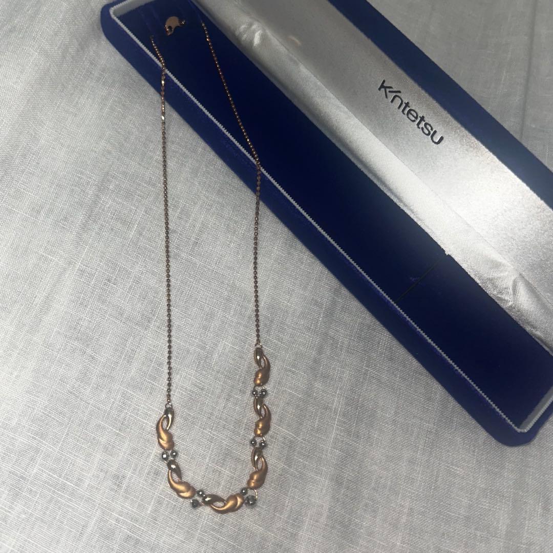 K18 ゴールドシルバーチェーンネックレス
