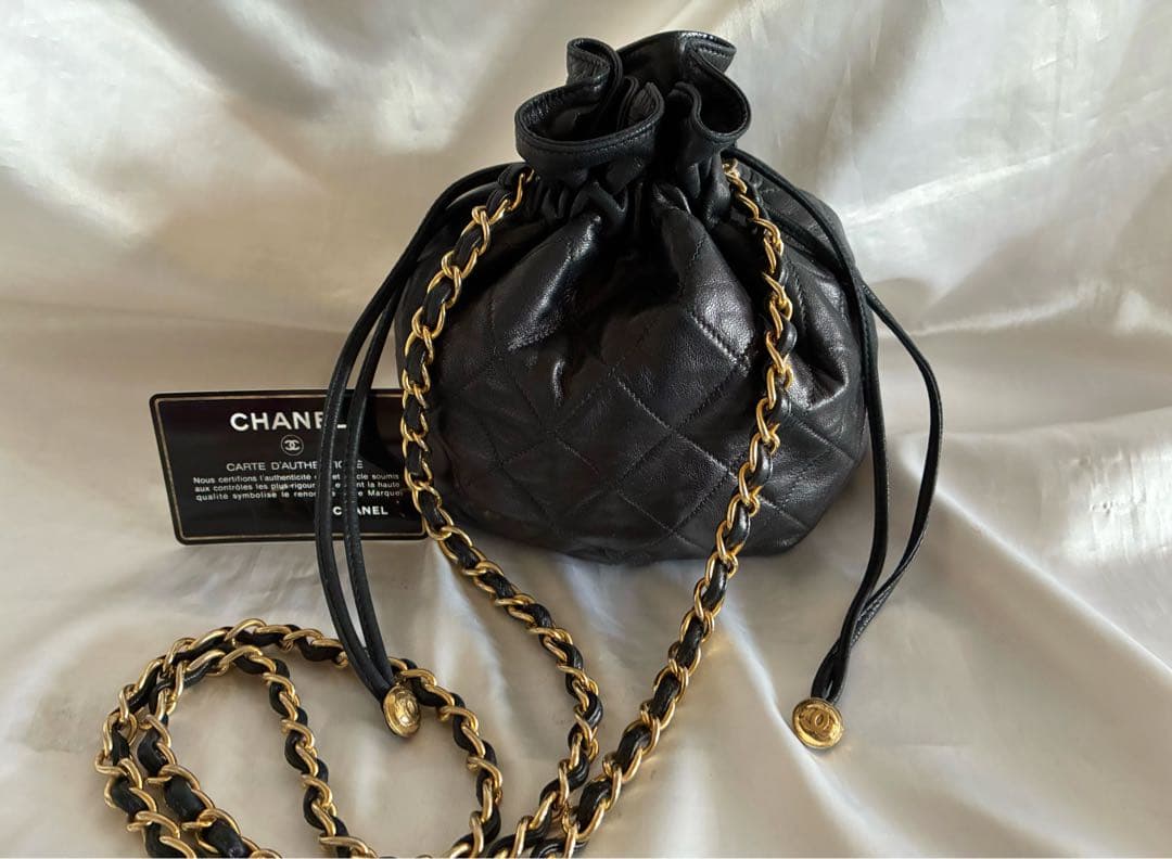 にこにこ 様♡CHANEL 巾着　マトラッセ　ラムスキン チェーンバッグ