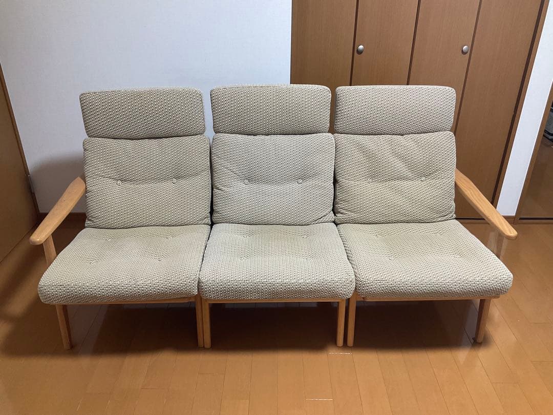 sum　マルニ60 オークフレームチェア3人掛けヘッドレスト付き