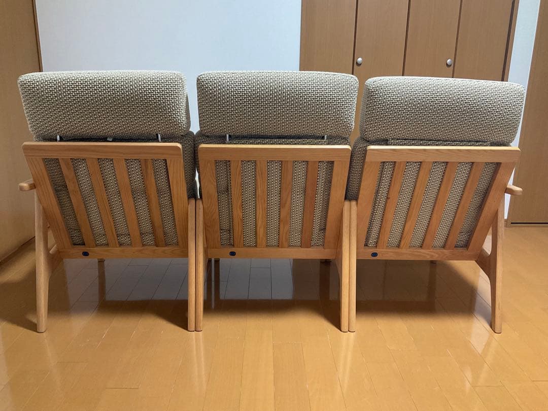 sum　マルニ60 オークフレームチェア3人掛けヘッドレスト付き