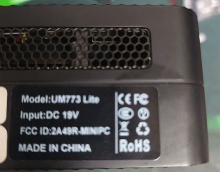 （完全ジャンク）MINISFORUM um773 lite　ミニpc ryzen