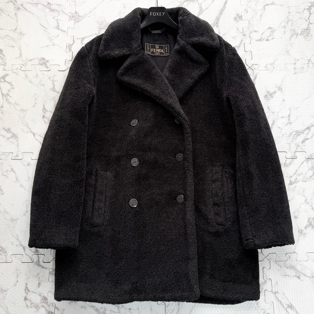 美品✨FENDI フェンディ テディベア ボア ダブルブレスト Pコート 40