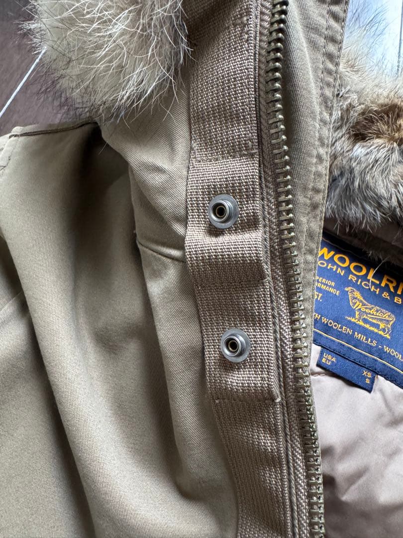 WOOLRICHモッズコート ラビット/コヨーテファー ライナー付