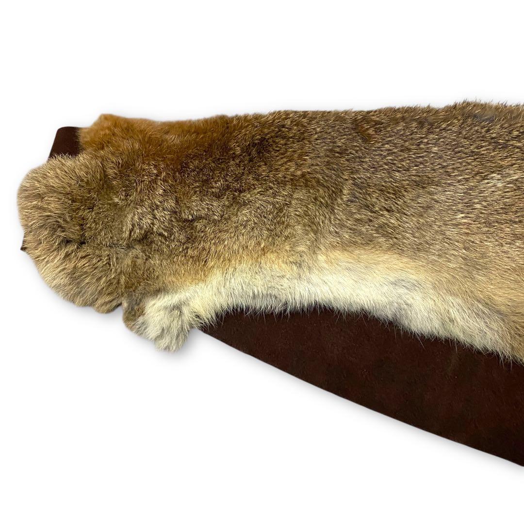 小物 goa rabbit fur leather ring belt