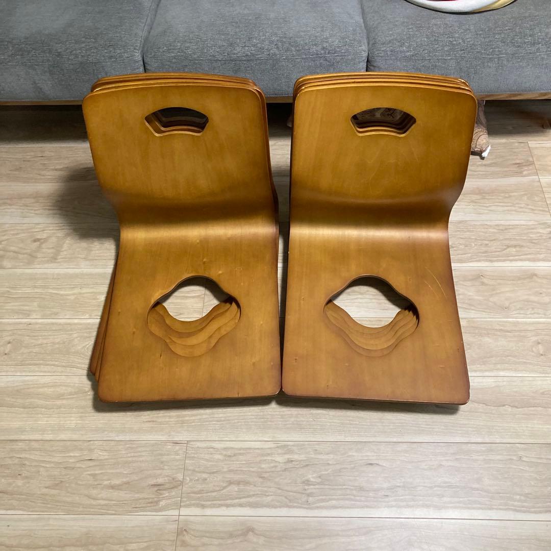 まとめ売り　木製座椅子　12脚セット　曲げ座椅子　和座椅子　旅館　座敷　①