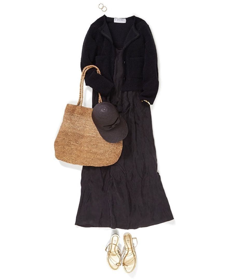 THIRD MAGAZINE パイルジャケット アンサンブル 黒 24SS