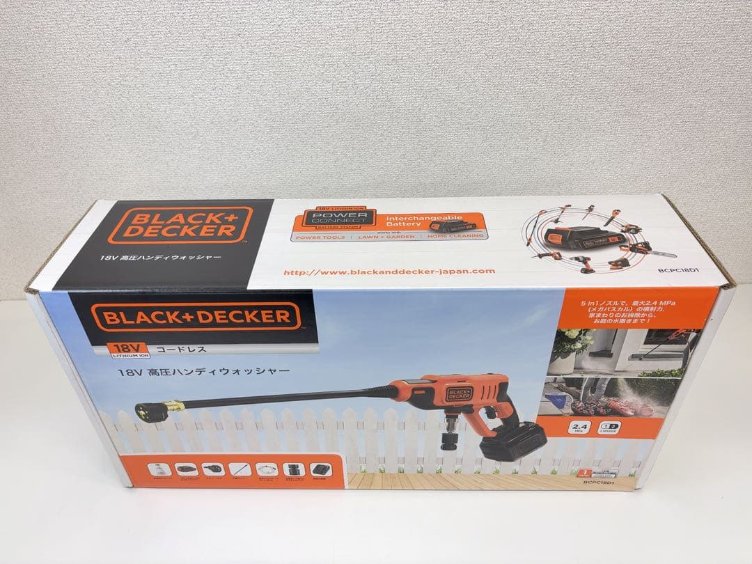 未開封 BLACK+DECKER 18V 高圧ハンディウォッシャーコードレス