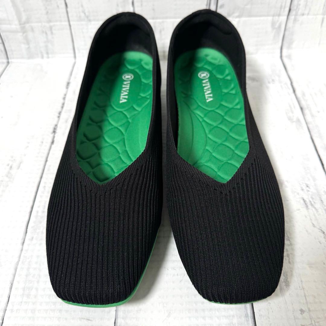 【yuu88】美品VIVAIA ビバイア スクエアトゥ 超軽量 フラット