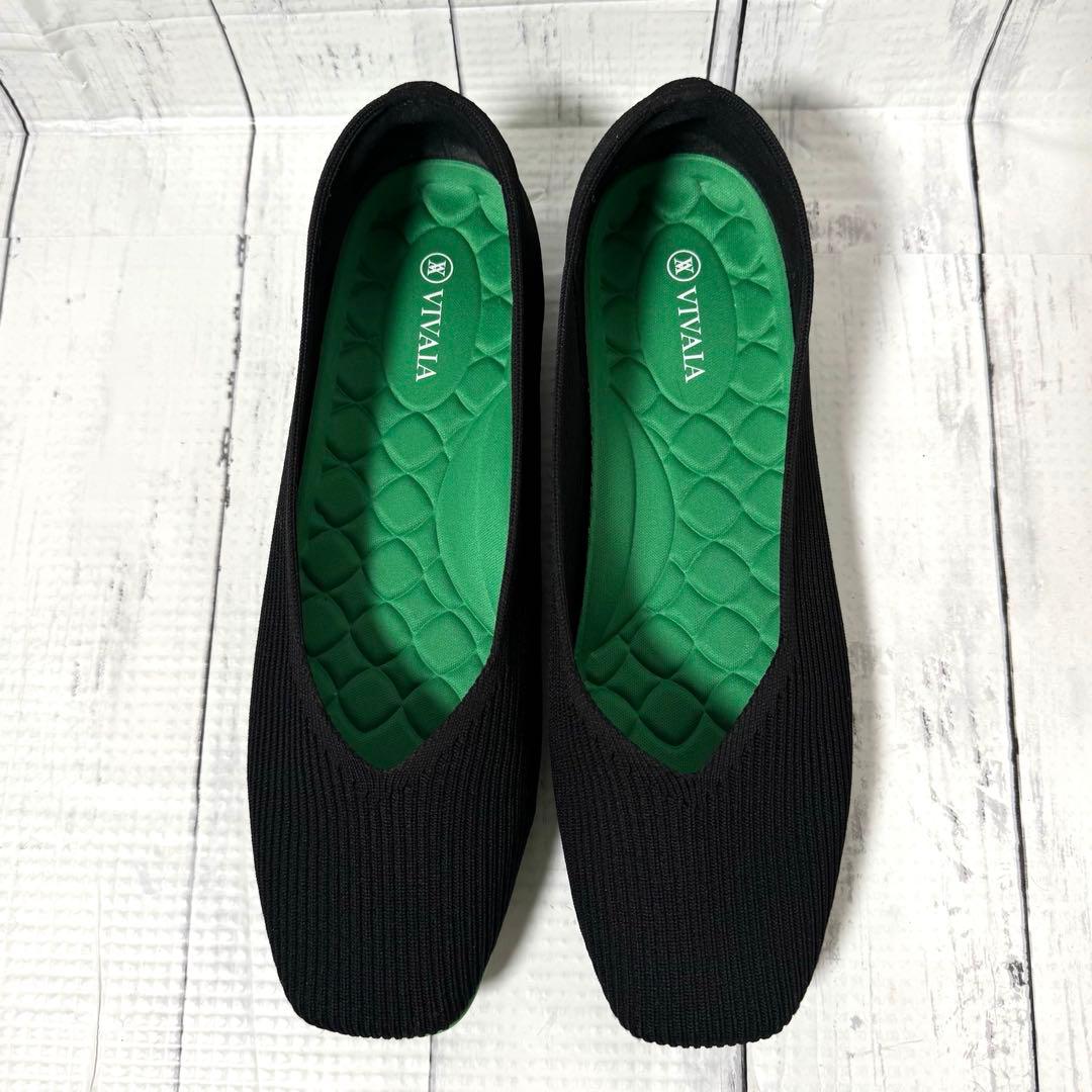 【yuu88】美品VIVAIA ビバイア スクエアトゥ 超軽量 フラット