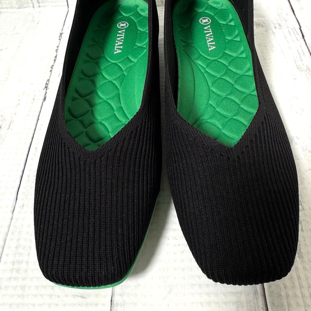 【yuu88】美品VIVAIA ビバイア スクエアトゥ 超軽量 フラット