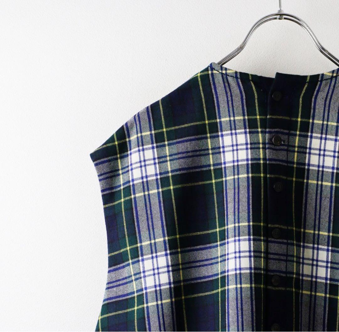 homspun タータンチェック柄ノースリーブワンピース