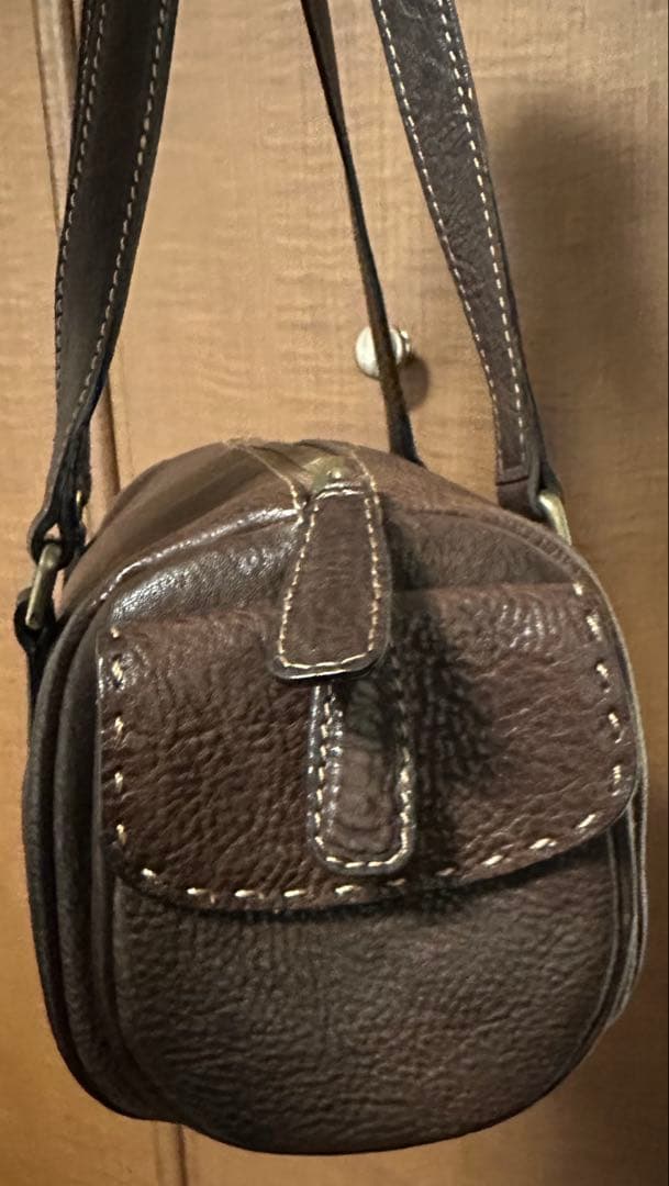 【美品】【定価半額】土屋鞄 本革 ミニボストン ドラム型ショルダーバッグ