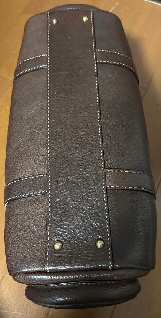 【美品】【定価半額】土屋鞄 本革 ミニボストン ドラム型ショルダーバッグ