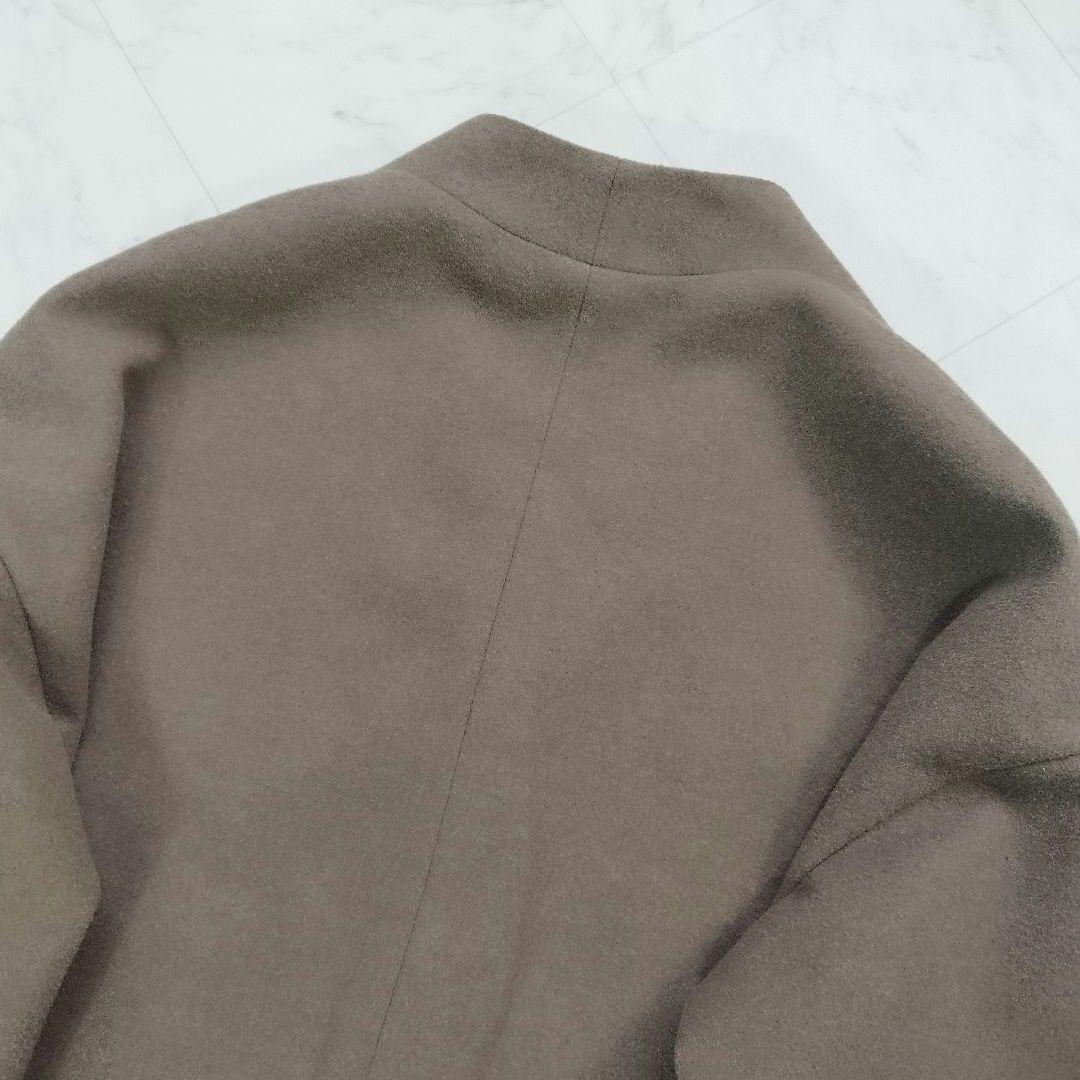 シップス　ウール混　ジップアップブルゾン　ブラウン 洗える