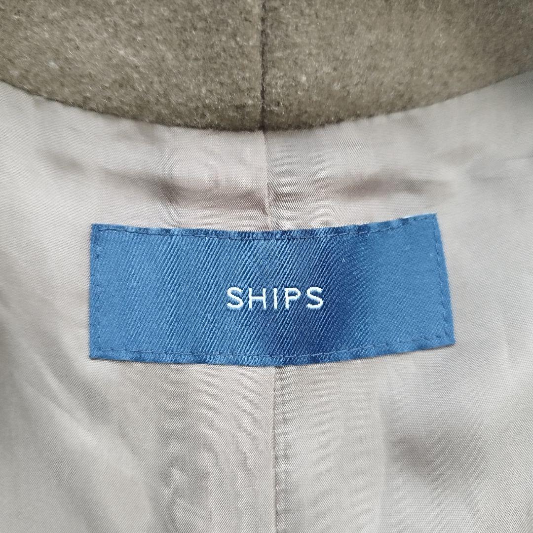 シップス　ウール混　ジップアップブルゾン　ブラウン 洗える