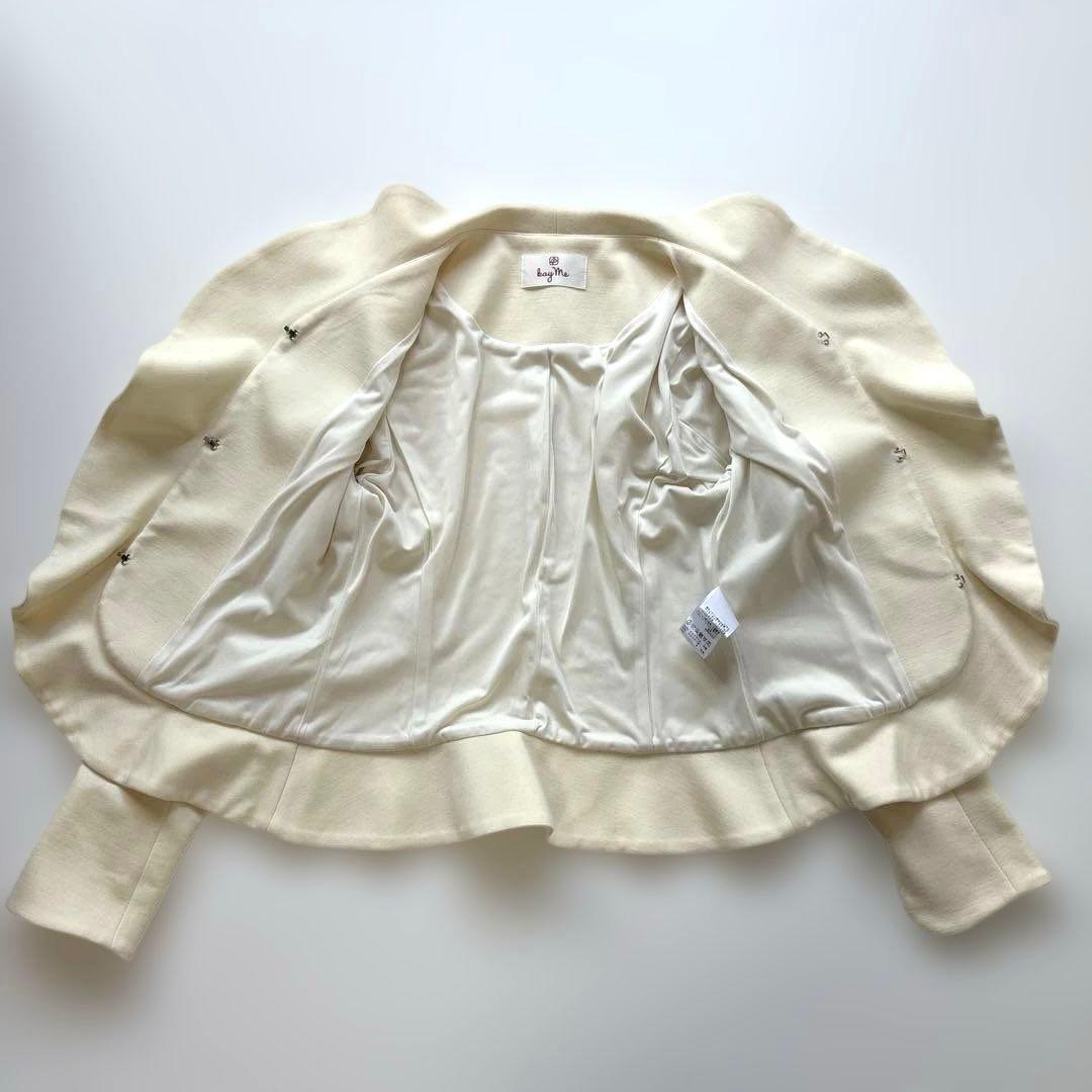 kay me ケイミー ピュアホワイト ラッフルジャケット 7号✨洗えます