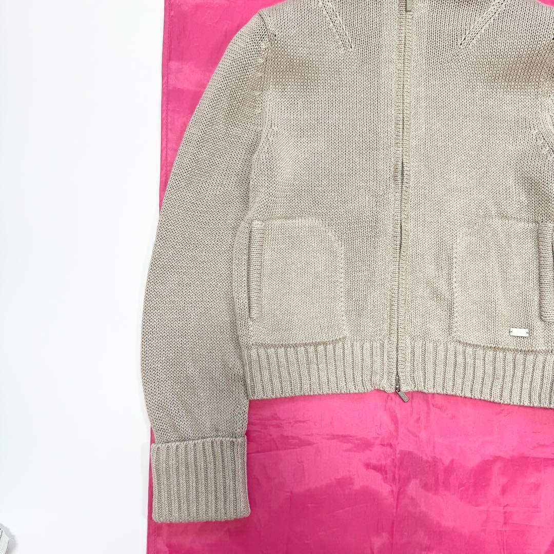 【美品✨】フォクシー リネンニットパーカー カーディガン フーディ　40