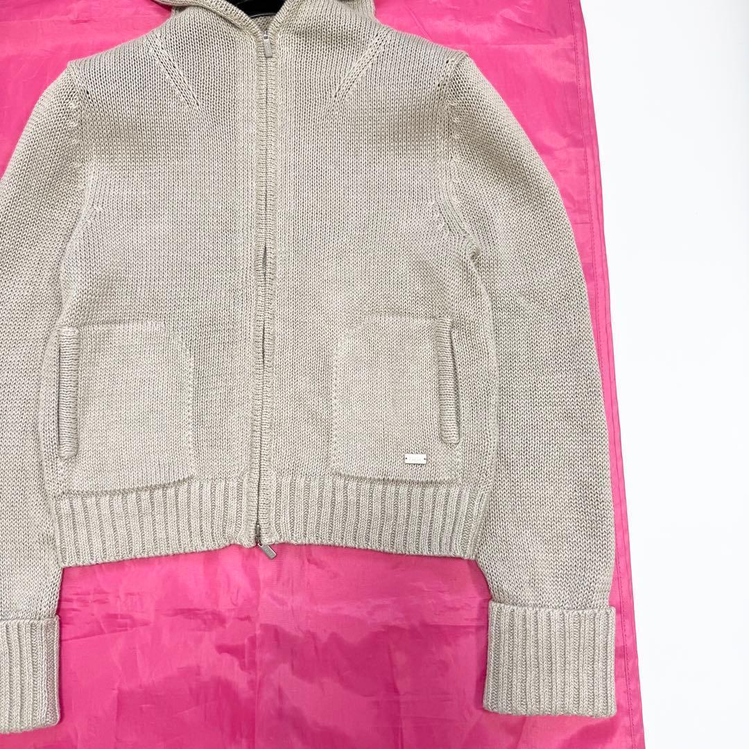 【美品✨】フォクシー リネンニットパーカー カーディガン フーディ　40