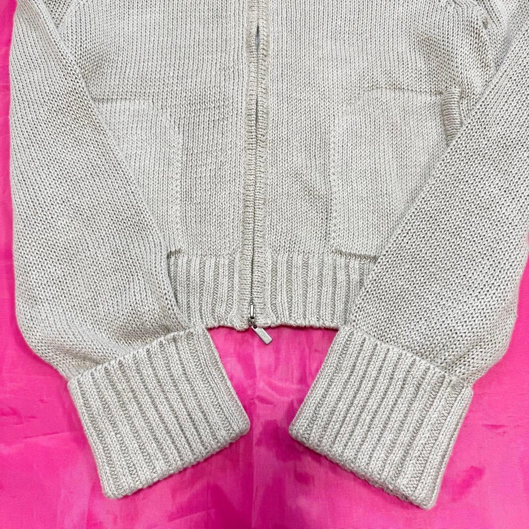 【美品✨】フォクシー リネンニットパーカー カーディガン フーディ　40
